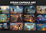 do steam capsule art logo artwork concept background and new image game store
